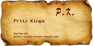Pritz Kinga névjegykártya